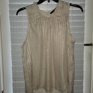 White house black market size XL sleeveless blouse with metallic threads